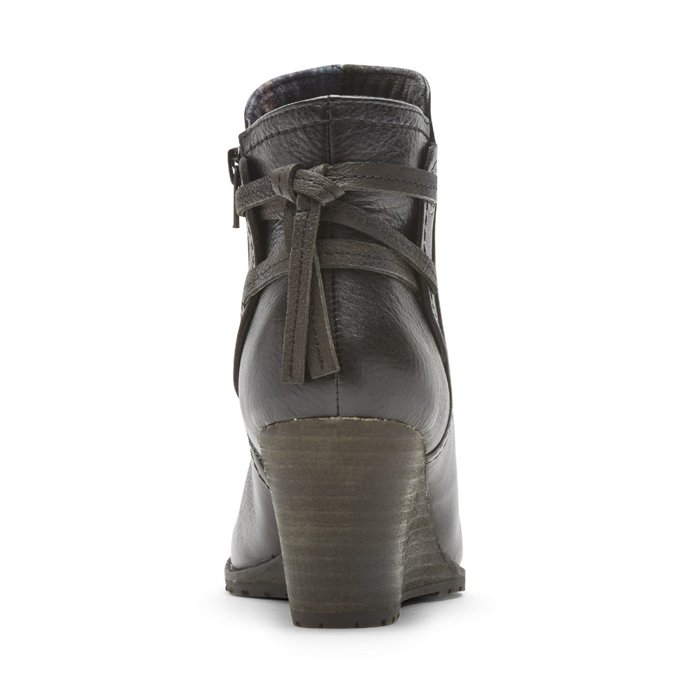 Botas Rockport Mulher Pretas - Cobb Hill Lucinda Back Tie - 31958VMDG